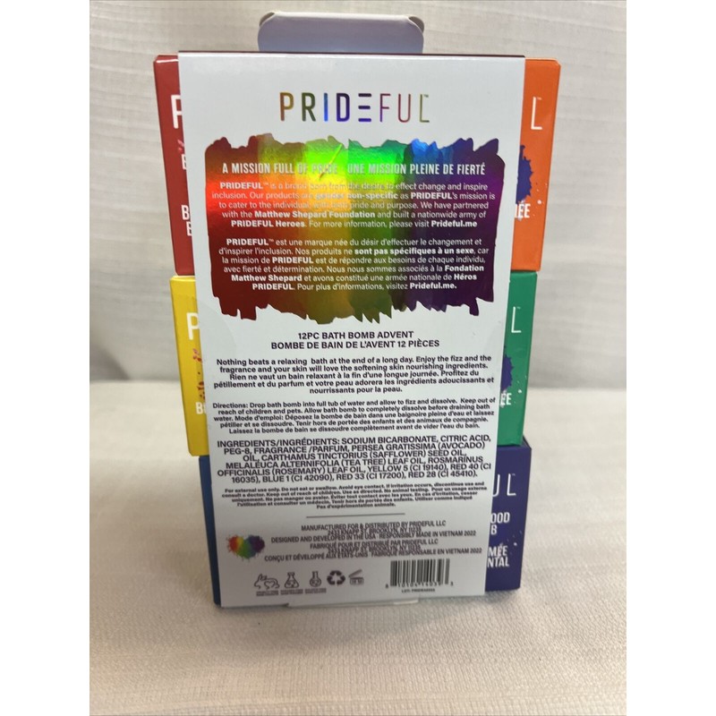 PRIDEFUL BATH BOMB Gift SET 12 Pc Prideful