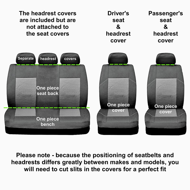 Car Seat and Headrest Covers - 'Lambeth' Full Set in