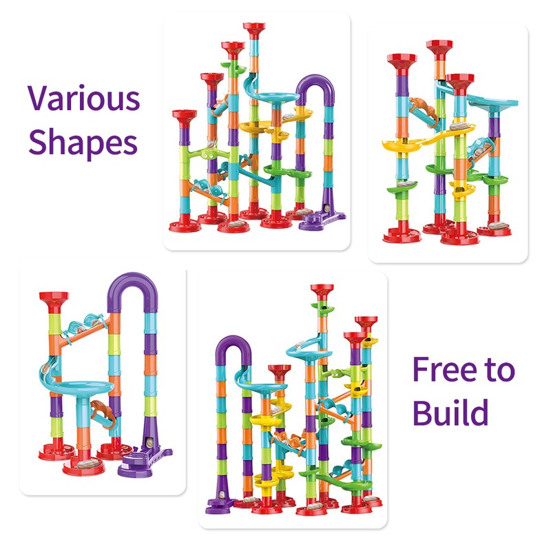 113 Pieces 3D Marble Run Set Construction Building Blocks STEM