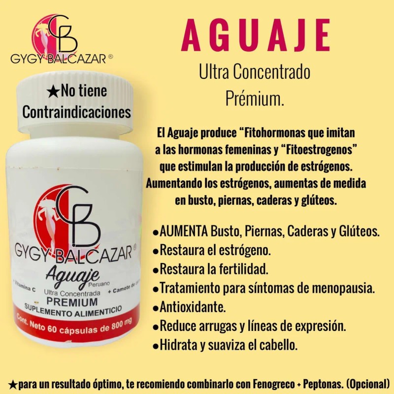 Caps Aguaje Prémium. Aumenta Busto, Glúteos. Sin Sabor