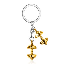 Fitness Workout Gifts for Him Dad Gold Dumbbell Keychains for Gym Bag Accessories for Men Women Workout Friends Fitness Birthday Gifts for Weightlifter Bodybuilder Gift Kettlebell Dumbbell Key Chains
