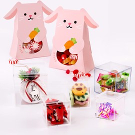 Clear Acrylic Plastic Square Cube, 4-piece Acrylic Clear Box, Long Lasting, with Lid, Acrylic Square Container is Suitable for Storing Candy, Small Accessories, Cosmetics (3.35inch)