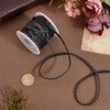 CALFOVERA 10.94 Yard 5MM Flat Braided Leather Cord Woven Black