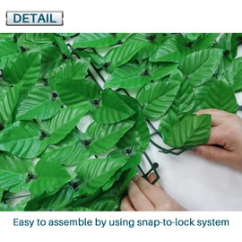 Coarbor 4 Packs 39"x117" Artificial Ivy Privacy Fence Screen Faux Laurel Leaves Hedge Panels Wall Decorative for Backyard Deck Patio Balcony Garden(Laurel Leaves Light Green)
