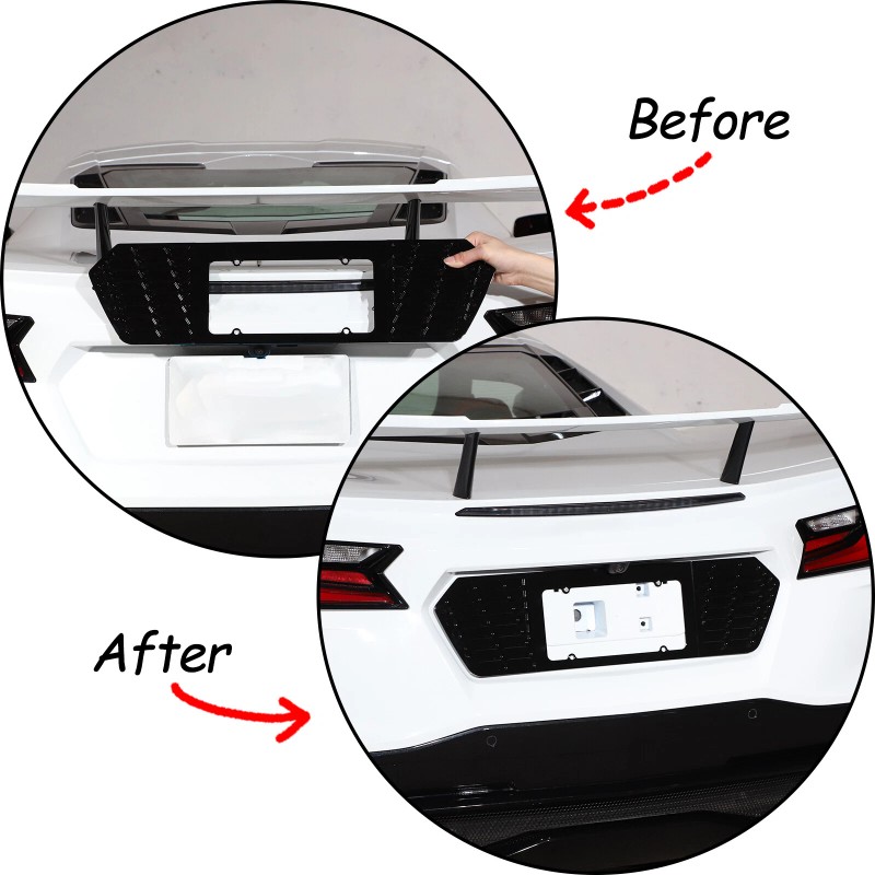 MXtech-23 Aluminum Black Alloy Rear License Plate Frame Trim Fit