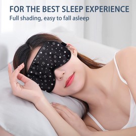 townssilk 100% silk sleep mask with adjustable strap,comfortable and super soft eye mask ultimate sleeping aid,blindford silver stars