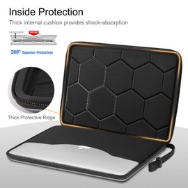 FINPAC Hard Shell Laptop Sleeve Case for 13-inch MacBook Air M3/A3113 M2/A2681 M1/A2337 2024-2018, MacBook Pro 14 A2992 A2918 A2779 A2442, MacBook Pro 13 A2686 A2338, Shockproof Cover Carrying Bag,