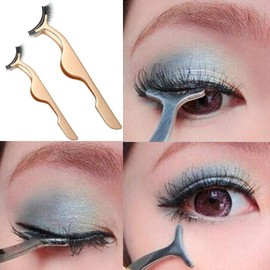 Ogquaton Simply Gorgeous False Eyelashes Extensions Applicator Remover Tweezer Clip Tool Gold Convenient and Practical