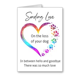 Pet bereavement Loss Sympathy card so sorry for the loss of your dog