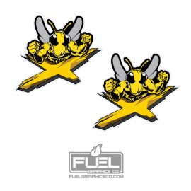 Ski-Doo SkiDoo Premium Vinyl Decal Sticker 2-Pack - Ski-Doo Bee Decal Logo - 9" wide x 8.1" tall