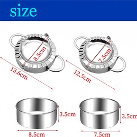 ZHOUHON Set of 2 Ravioli Dumpling Shaper, Ravioli Cookie Cutter, 3Dumpling Shape, Round Cookie Cutter, Ravioli Dumpling Maker Dumpling (2 Pieces)