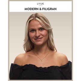 LUUK LIFESTYLE Filigree Necklace with Simple Pendant Made of Waterproof Stainless Steel, 50 cm, Gift for Girlfriend, Lucky Charm Symbol, Chain, Stainless Steel