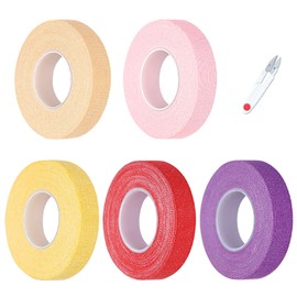 5 Pcs Moldable Thimble Tape for Hand Sewing, Latex-Free Finger Protector with Scissors