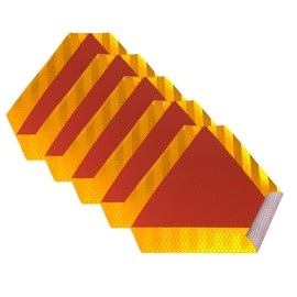 5Pcs Slow Moving Vehicle Sign Stickers, 7 Inch x 8 Inch Reflective Safety Triangle Signs Decal Reflective Slow Moving Vehicle Triangle Sticker, Adhesive Reflector Sticker SMV Sign for Golf Cart