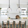 FookChak 10" Seeded Glass Pendant Lights Kitchen Island Black Pendant