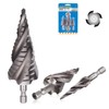 3PCS HSS Spiral Step Drill Bit Sets, SS SHOVAN 4-Flute