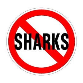 GRAPHICS & MORE No Sharks - Window Bumper Sticker