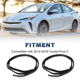 QCESEV Roof Drip Molding Strips Weatherstrip Compatible with Toyota Prius C 2012 2013 2014 2015 2016 2017 2018 2019 Left and Right Side Replacement for 75552-52190 75551-52210 2Pcs
