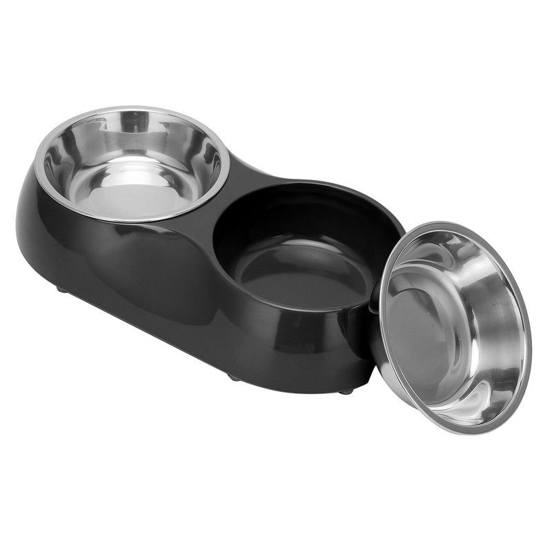 Stainless Steel Nonslip Double Pet Bowls Household Food Water Feeder