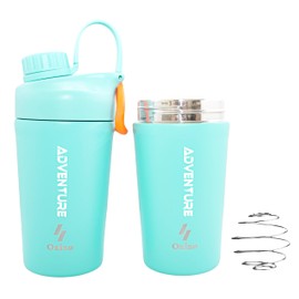 Ozizo Protein Mixing Cup for Protein Mixes, 20 Ounces Stainless Steel Protein Shaker Bottle, Insulated, Leak Proof, Odor Resistant, Small Cute Gym Mixer for Men, Women, Boys, Girls, Hot & Cold Drinks