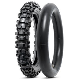 110/100-18 4PR TT 64M Dirt Bike Front/Rear Tire and Inner Tube Compatible with 110/100-18 Off Road Pit Bike/Motorcycle Tire (P-2002)