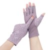 Tidyworm Women's UV Protection Gloves, Fingerless, Anti-slip, Smartphone Compatible, Short