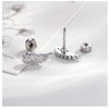 Goth Angle Wing Earrings Silver Stainless Steel Flat Back Earrings