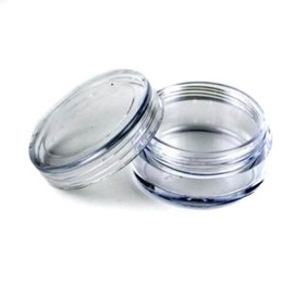 3 Gram Clear Plastic Cosmetic Containers (Quantity: 50pcs) (Comes with 1 FREE Fuji Nail Decal)