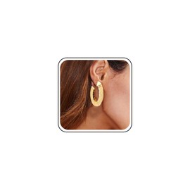 Inilbran Punk U Shape Earring Oval U Hoop Studs Earrings U Shape Hoops Earrings Gold Geometric Minimalist Earrings Jewelry for Women and Girls