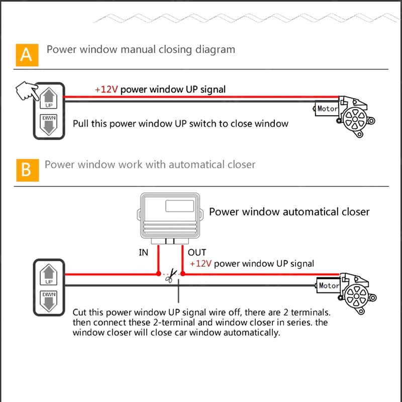 Auto Power Window Closer Roll Up Module 12V Universal ABS