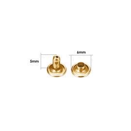 Trimming Shop Double Cap Rivets, Tubular Metal Studs for Clothing Repair & Replacements, Sewing, Leather Crafting, DIY Projects, 6mm x 5mm, Gold, 100 Sets