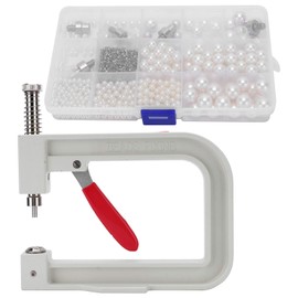 Garosa Kit de máquina de Ajuste de Perlas con 510 Piezas de Perlas de imitación de 6 tamaños, Botones de Remache de Perlas para Sombreros, Zapatos, Ropa, Bolsos, Faldas, Manualidades de Bricolaje