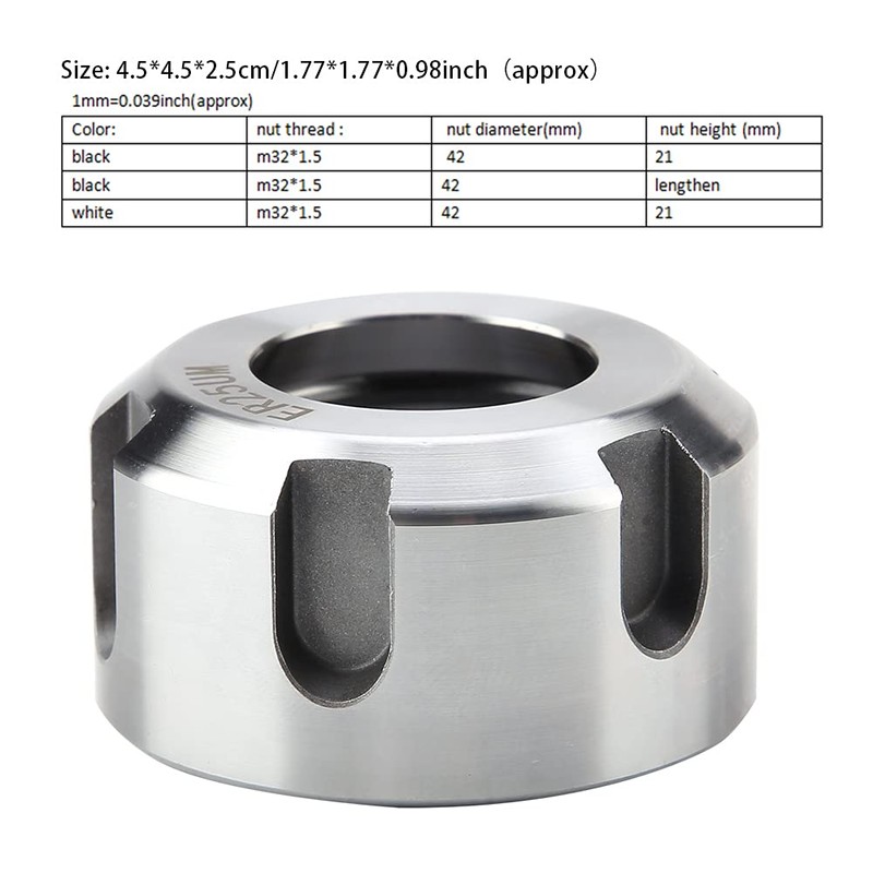 ER25 Clamping Nuts Collet Nut Chuck Holder Lathes Machine Tools