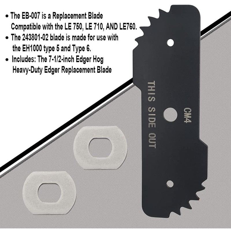 Haiouus 7-1/2" EB-007 Edge Hog Heavy-Duty Edger Replacement Blades, Compatible