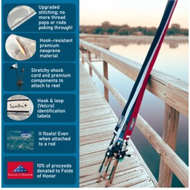 Premium Neoprene Fishing Rod Sleeve – Floating, Puncture Resistant, Labeled Protective Sock for Casting, Spinning, Trolling Fishing Rods (Casting/Trolling, Camo, 85")