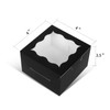 KPOSIYA 60 Pcs Black Bakery Boxes with Window Individual Cupcake