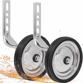 Prometheus Stützräder für Kinderfahrrad universell für 12 14 16 18 Zoll in Metallic - stabile Stahlkonstruktion mit Gummi-Reifen