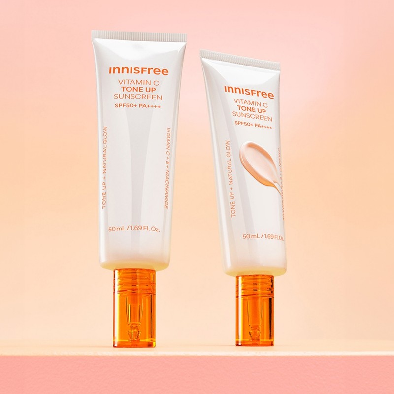 Innisfree [미백/UV에이징] 비타민C 피치 톤업 선크림 SPF 50+ PA++++ 50ml,