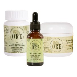 3 Pack Ore Aceite + Pomada + Capsulas Oregano 100% Natural