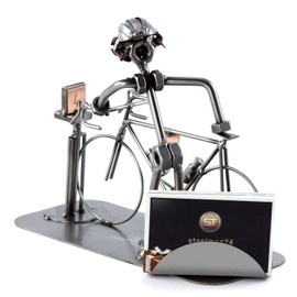 Steelman24 I Nuts and bolts sculpture Triathlon With Business Card Holder With Personal Engraving I Handmade ornaments I