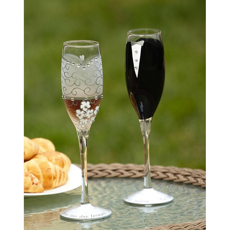 Cypress Home Beautiful Wedding Champagne Flute Gift Set - 2
