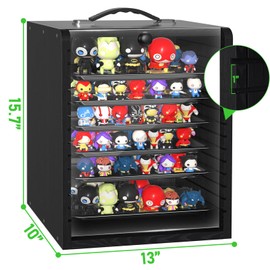 WELIDAY Miniature Storage Case for Collectibles Miniatures, Wooden Display Cases with 6 Trays, Miniature Display Case Miniatures Transport Case (Dark Black)