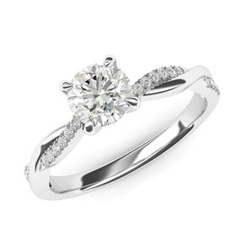 Sterling Silver 4-Prong Petite Twisted Vine 1.0 CT Genuine Moissanite Engagement Ring Promise Bridal Ring (4)