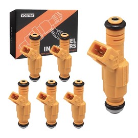 YOUYIA 0280155710 - Juego de 6 inyectores de combustible compatibles con Wrangler1991-1998, Cherokee XJ 1989-1998, Grand Cherokee 1993-1998, Comanche 1987-1992, 4.0L reemplaza 0280155700