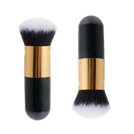 Fokmuaex Large Soft Dense Self Tanning Brush for Face - Ideal Makeup Tool for Blending Self Tanner, Bronzer, Sunscreen, Blush & Foundation​（2pcs）