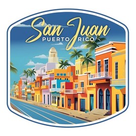 San Juan Puerto Rico Design C Souvenir Fridge Magnet 2-Inch
