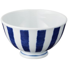 Hasamiyaki 32534 Indigo Aidama Lightweight Rice Bowl, Indigo Dyed Tokusa