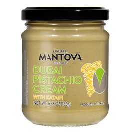 Mantova "Dubai" Pistachio Sweet Cream with Kataifi – Gourmet Pistachio Dessert Spread & Pastry Filling, Crunchy, Creamy Spread Topping for Cakes, Croissants, Ice Cream & Crepes, 6.35 oz, (Pack of 1)