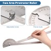 Stainless Steel Angle Protractor, 0-180 Degrees Metal Protractor 30 cm/