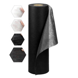 FIVEIZERO Light Weight Black Iron-On Non-Woven Fusible Interfacing: 12inch" x 30yd Light Weight Non-Woven Interfacing Iron On Polyester Single-Sided Interfacing for DIY Crafts Supplies